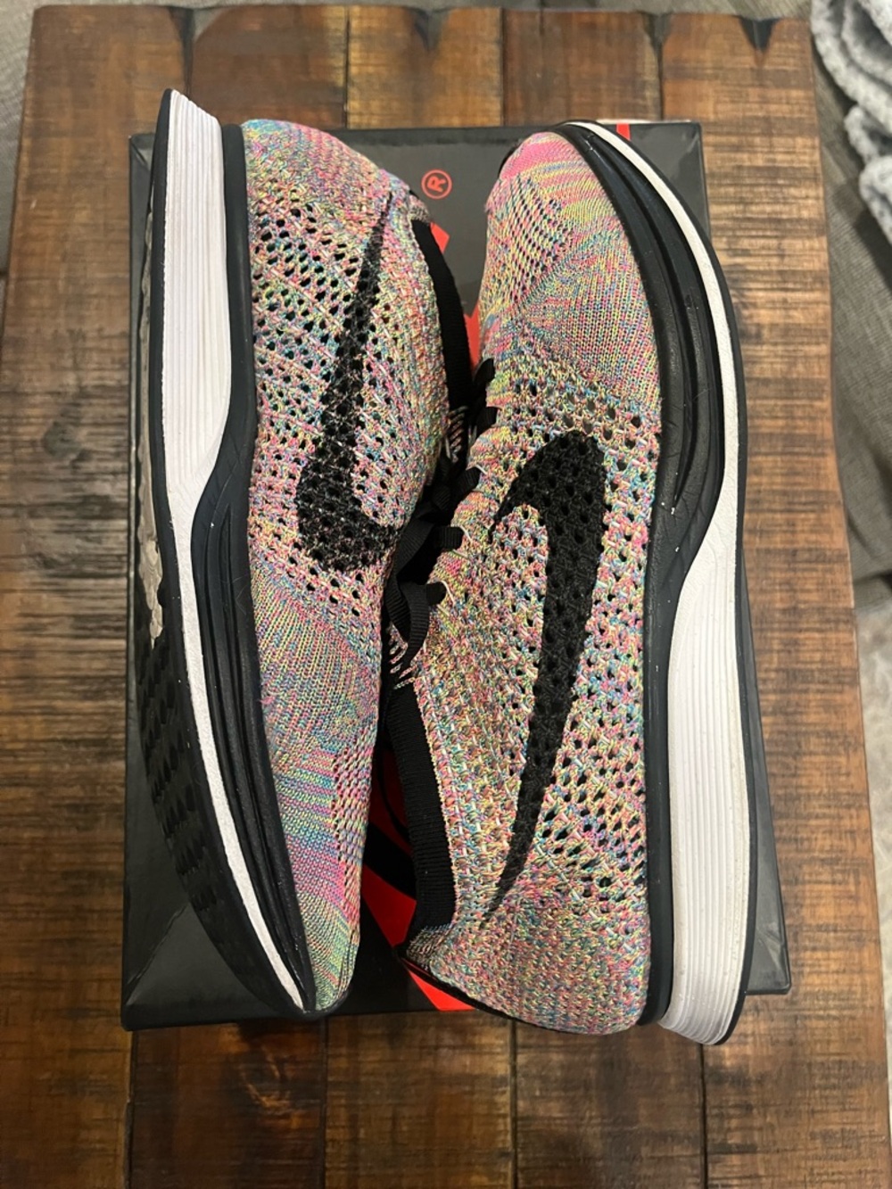 Nike Multicolor Flyknit Racer size 8.5 - Picture 2 of 8